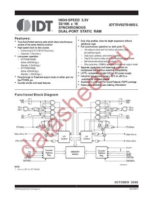 IDT70V9269S6PRF8 datasheet  